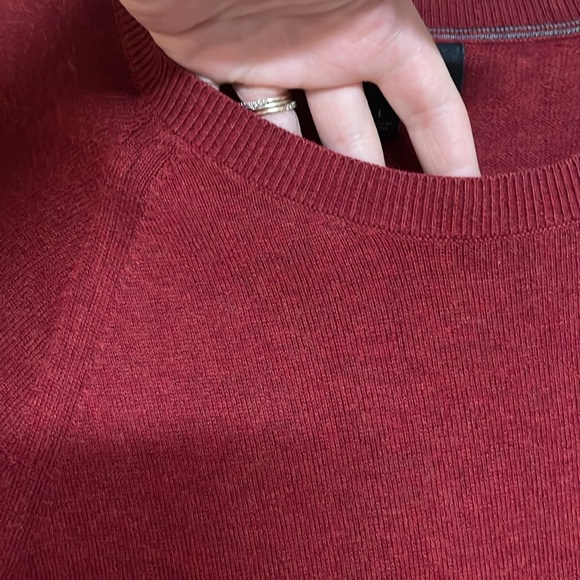 Banana Republic size L Red Crewneck Long Sleeve Lightweight Luxe Yarn Sweater - Picture 4 of 7